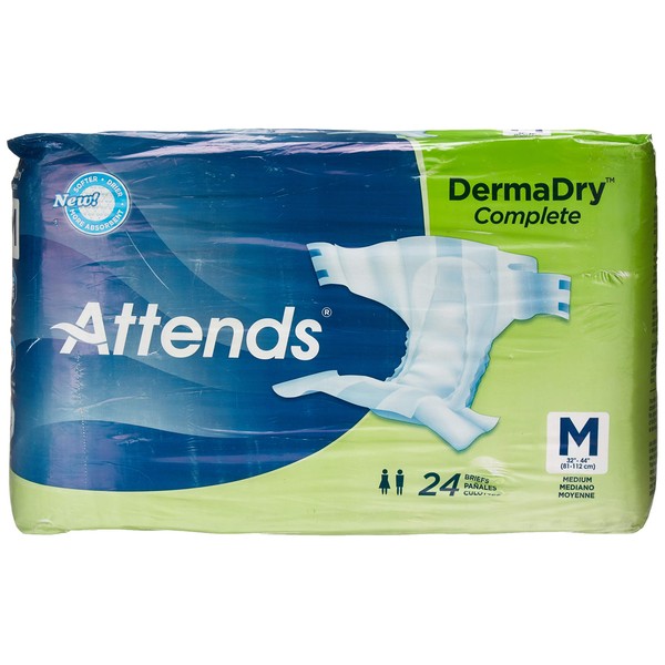 Attends DermaDry Advance Briefs, Medium (32 to 44 Inch Waist) Replacement for Attends Breathable Briefs Model#BRB20