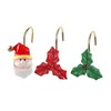 Twofishes Xmas Glod Boots Shower Curtain Hooks Set of 12