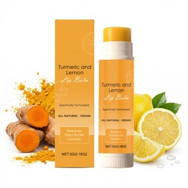 Lemon Turmeric Lip Balm - Lip Lightening for Dark Lips, Lip Repair & Cracked Lips Treatment, 5g Daily Care for Makeup Prep & Night Use