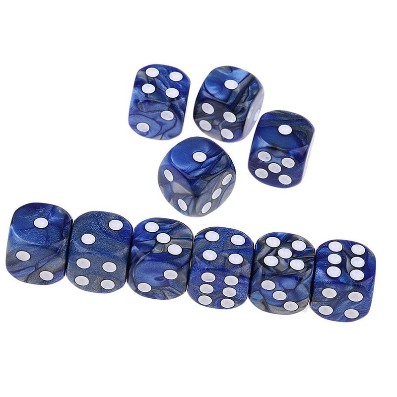 Yiotfandoll 10PCS Polyhedral Dice D6 Dice 16mm Acrylic Dice Game
