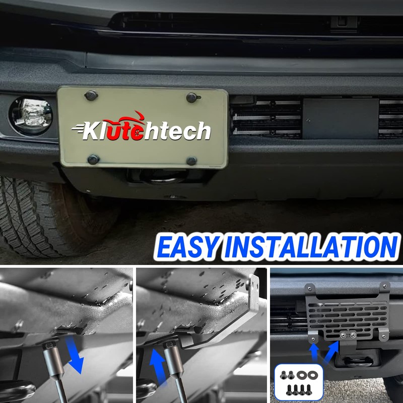 Klutchtech 2021 2022 2023 Bronco License Plate Holder Mount Front