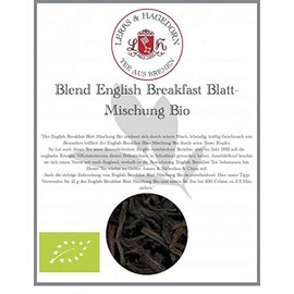 Lerbs & Hagedorn, Black Tea Mix English Breakfast Leaf Mix Organic Fresh, Lively, Strong 2 kg Approx. (160 Litres)