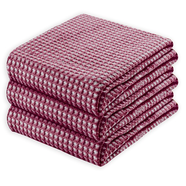 HEIRLOOM COMFORT 100% Cotton Waffle Kitchen Towels - Pack of