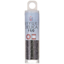 Miyuki DB010 abalorio de semillas Delica de 7,2 g, tamaño 11/0, negro opaco