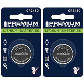 Premium Murata CR2450 Lithium 3V Coin Cell - Japanese Engineered High Capacity Batteries (2 Pack)