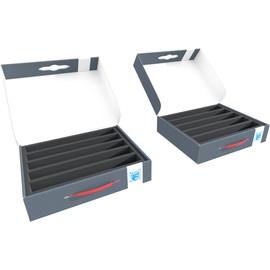 Feldherr Storage Box FSLB075 for Model Railway Locomotives, Wagons and Vehicles - 5 Bars for H0 Gauge - Standing, Quantity: 2 Pieces