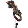 GURU SHOP Gecko 6 Wooden Coat Hook, Wall Hook, Multicoloured,