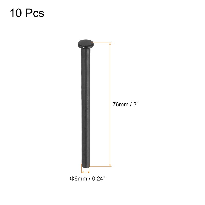 sourcing map 10pcs 3 Inch Door Hinge Pins, Removable Brushed