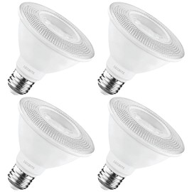 LUXRITE PAR30 Short Neck LED Flood Light Bulb, 75W Equivalent, 2700K Warm White, 900 Lumens, 11W, Dimmable LED Spotlight Bulb, Damp Rated, UL Listed, E26 Standard Base - Indoor Outdoor (4 Pack)