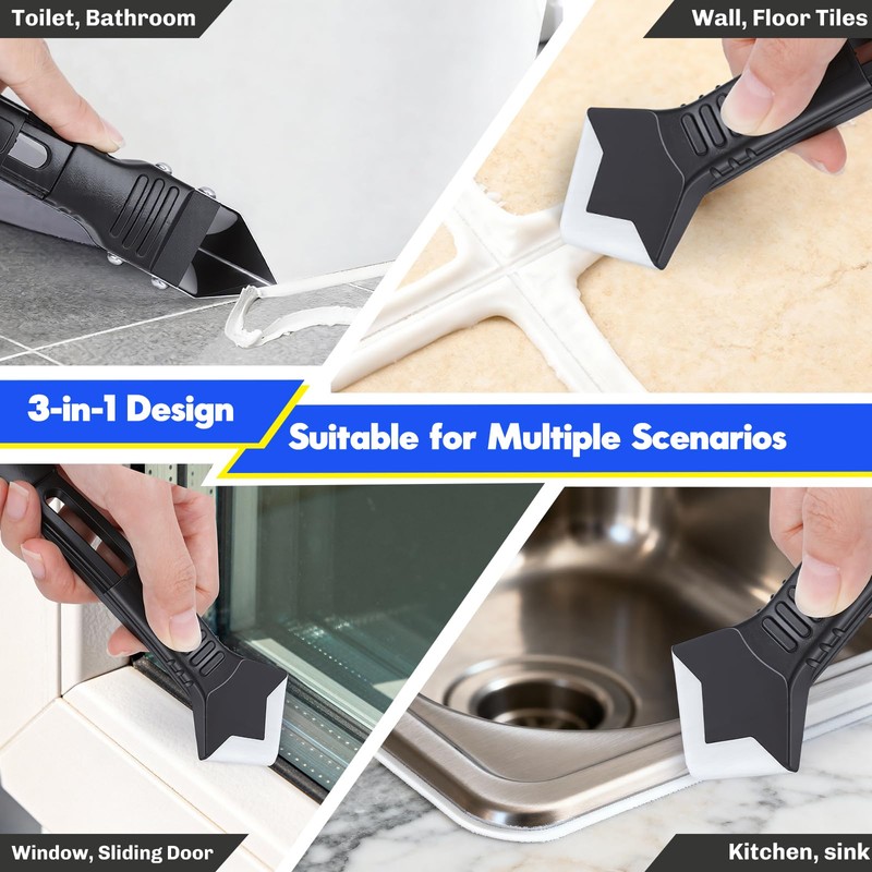 Silicone Caulking Tool Kit 3 in 1, Glass Glue Angle