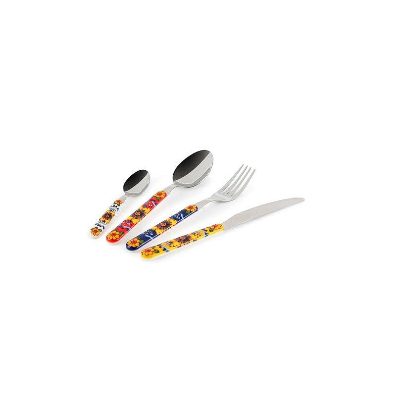 Excelsa Trinacria 24-Piece Stainless Steel Cutlery Set with Plastic Handle
