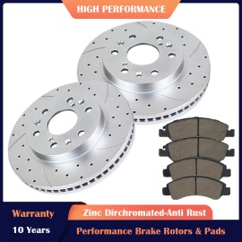 DAMAIAUTOMALL Front Rotors Discs and Brake Pads for Chevy SILVERADO GMC SIERRA 1500 Brakes Kit