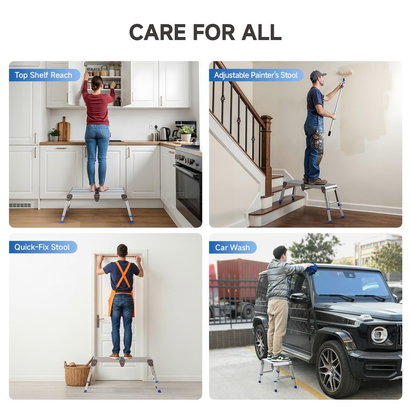 Loyoda Folding Work Platform for Adults, Aluminum Foldable Step Stool