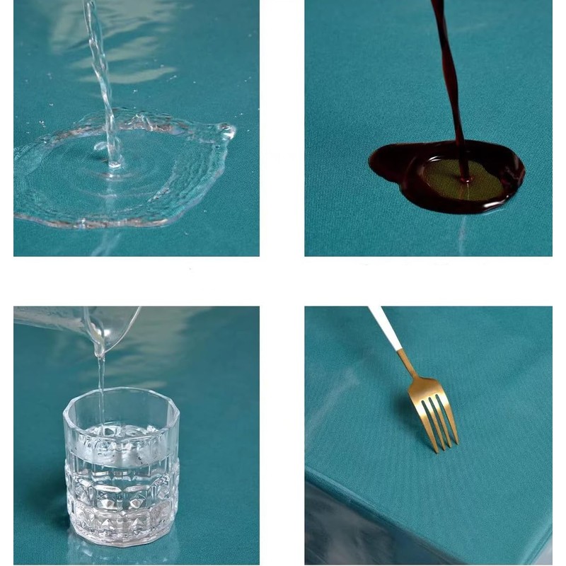 A2ZWORLD Clear Rectangular PVC Tablecloth Protective Waterproof Easy Clean (140cm
