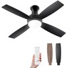 Consciot Ceiling Fan With Lights, 52 Inch Modern Black Ceiling