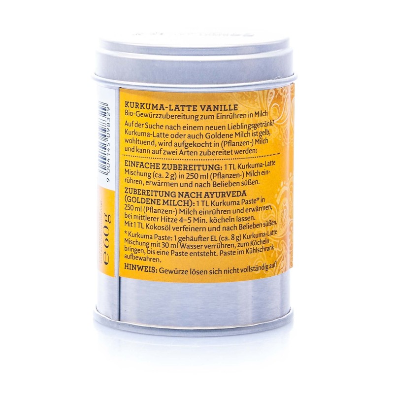 SONNENTOR Organic Turmeric Latte Vanilla Golden Milk (Tin) 60g (PACK