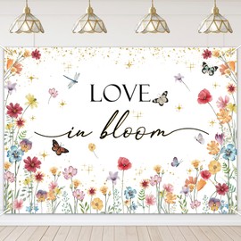 Avezano Love in Bloom Bridal Shower Backdrop Wildflower Bridal Shower Party Decorations Wildflower Wedding Shower Background Floral Flower Engagement Wedding Bachelorette Party Decor Supplies (7x5ft)