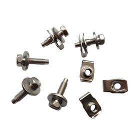 5/16"-18 x 1-3/16" Long 1/2" Hex 7/8" Washer Stianless Steel Body Bolts & U-nut Clips 25Sets(25+25Pcs)