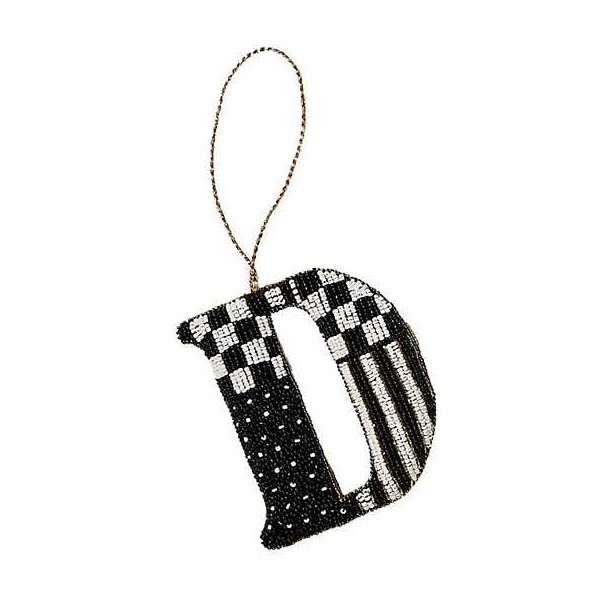 MACKENZIE-CHILDS Monogram Beaded Letter Ornament, Christmas-Tree Ornament, Hanging Decor for