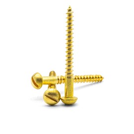 Hippo Hardware M4 (4mm X 25mm) Solid Brass Slotted Round Head Doomed Wood Screws [No.8 X 1"] (Pack of 20)