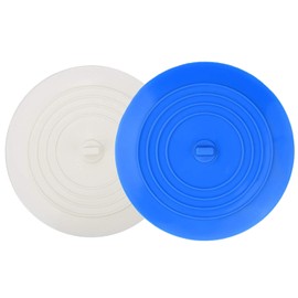 V-TOP Tub Stopper 2 Pack, 6 inches Large Silicone Drain Plug Hair Stopper Flat Suction Cover for Kitchen Bathroom and Laundry