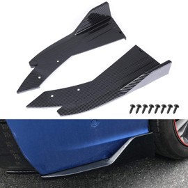 Rear Splitter Canard Protector Fit for 2015-2023 Chevy Camaro SS LT,2pcs Car Rear Bumper Diffuser Side Skirts,Carbon Fiber