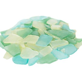 Nautical Crush Trading Sea Glass | Green Yellow Aqua Sea Glass Mix | Assorted Sea Glass for Decoration and Craft (11 Ounces)