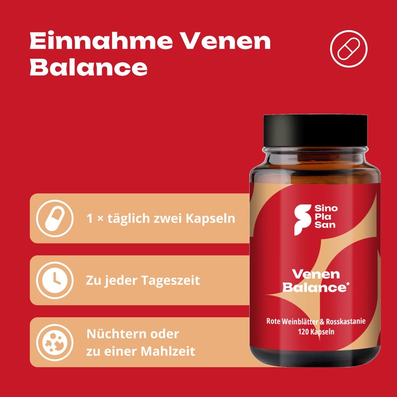 SinoPlaSan Vein Balance Complex | 120 Capsules | with Red