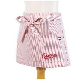 Hiroshima Carp Cafe Apron, Carp Goods, Lower Waist, One Size Fits Most, All Seasons, Stripe