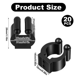 Yuanan 20Pcs Pool Cue Holder with Screws, Pool Stick Holder for Wall Mount