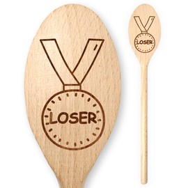 Loser Medal Award Wooden Spoon Pub Quiz Sports Day Last Place Golf Ruby Football Darts Competition Night Loser Game Booby Prize Trophy Medal Family Quizzes Funny Trivia Night Office Contests Quiz Team
