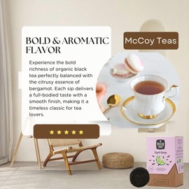McCoy Teas Organic Earl Grey Tea Bags Black Tea Bags Ceylon Tea with Bergamot for Clarity and Relaxation with Premium Tea from Sri Lanka, 20 Bags (Pack of 01)