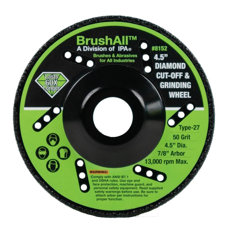 BrushAll Diamond Cut-Off and Grinding Wheels (4.5" Diamond Cut-Off and