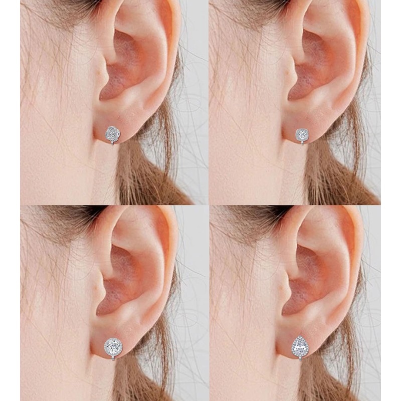 Fxiqini Clip On Earrings Non Pierced Earrings Teardrop Round Square