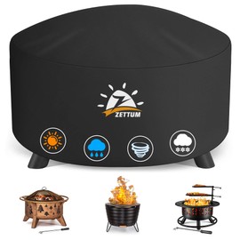 Zettum Protective Cover for Fire Bowl 70 cm, Fire Pit Cover 600D Oxford Cloth PU Coating Heavy Duty & Waterproof Fire Bowl Cover (Diameter 71 x 40 cm)