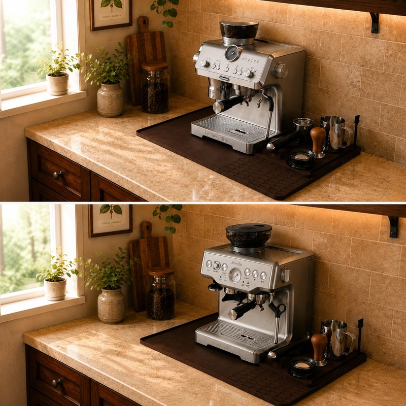 Silicone Coffee Mat with Tamping Station Compatible with Ninja Luxe