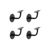 Infinity Decor Pack of 4 Traditional Handrail Brackets Matt Black