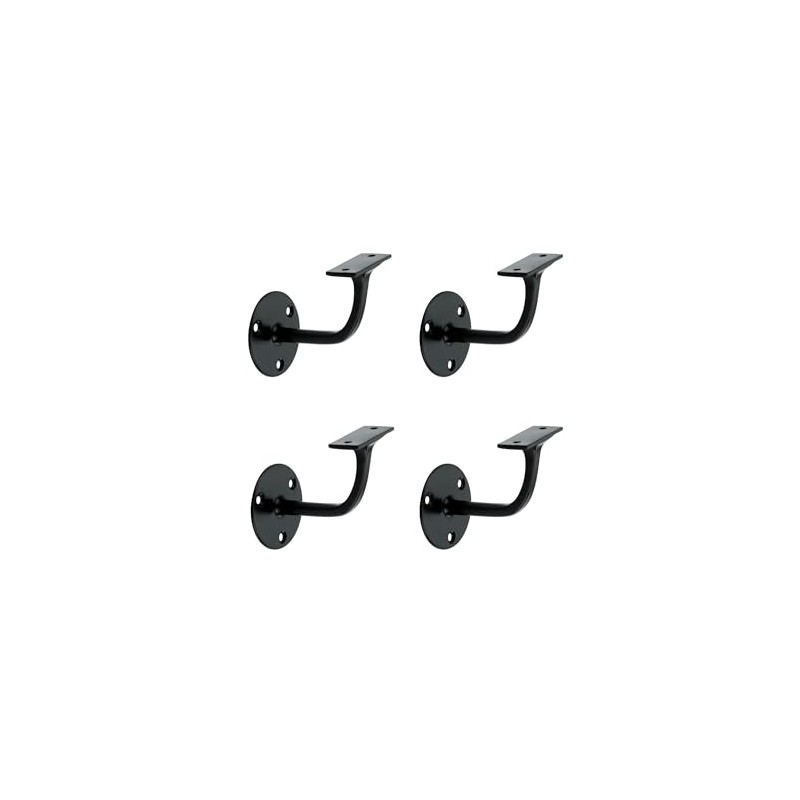 Infinity Decor Pack of 4 Traditional Handrail Brackets Matt Black