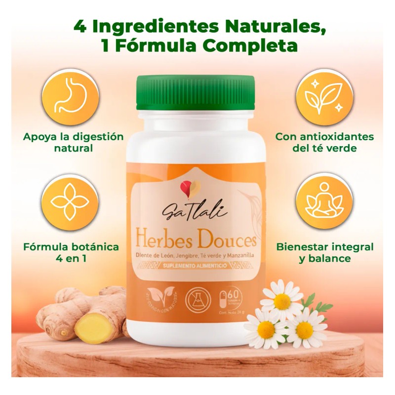 Gatlali Herbes Douces Jengibre T Verde Manzanilla Digestin Sin Sabor