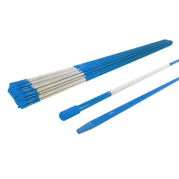 The ROP Shop | (Pack of 25) (5/16 Inch) Blue 48 Inch Reflective Driveway Markers, Snow Stakes Poles for Snow Plowing Driveways, Parking Lots, Walkways, Sidewalks