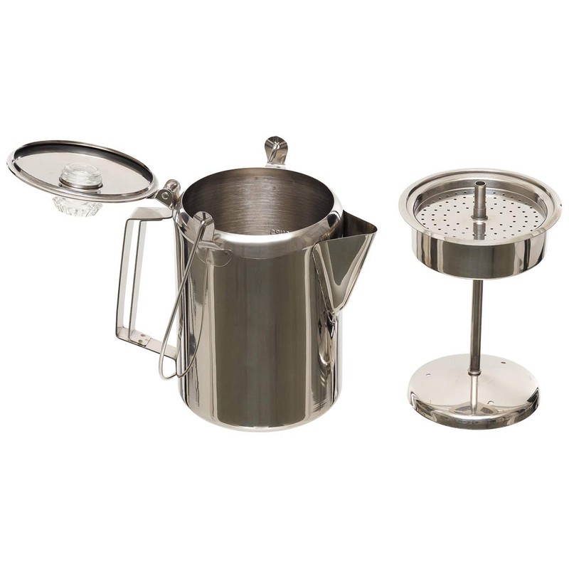 Fox Outdoor Stainless Steel Coffee Pot with Percolator (9 Cups)