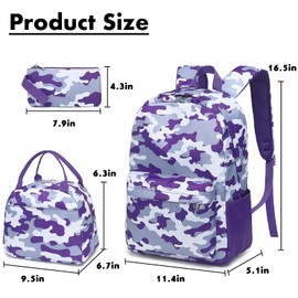 Bluboon Teen Girls School Backpack Kids Bookbag Set with Lunch Box Pencil Case Travel Laptop Backpack Casual Daypacks