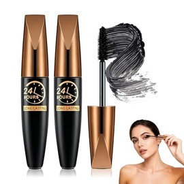 4D Silk Fiber Lash Mascara, Lengthening and Thick, 2025 New Black Fibre Mascaras, Waterproof Long-Lasting No Flaking, Long Lasting, Fuller Lashes Ampl