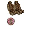 PC 7 Piece Leopard Print Auto Interior Gift Set - Universal Fit Truck & SUV Seat Covers with Steering Wheel & Shoulder Harness Covers