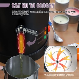 TOAUTO 16Lbs Large Wax Melter for Candle Making, Electric Wax Melting Container Holds 16Lbs Melted Wax with Heating Core Spout & Bottom Design for Commercial Candle Business