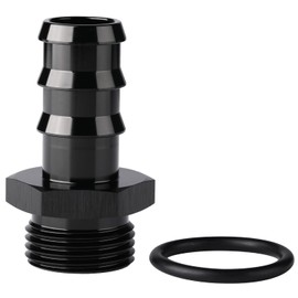 Podavelle 12AN -12 ORB Male to 3/4 Hose Barb Straight Fitting Adapter Aluminum Black