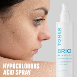 BRIOTECH BRIOTECH Skin Renew Toner, Hypochlorous Acid Spray Topical Skin Spray for Face and Skin, Minimize Appearance of Blemishes, Soothing Mist for Redness & Bumps, Skin Care Stocking Stuffer, 4 fl oz