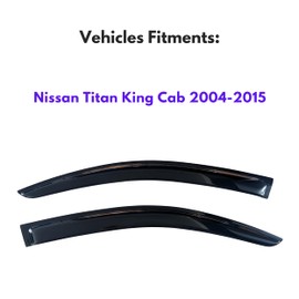 KPY Window Visor Compatible with 2004-2015 Nissan Titan King Cab, 2PC Rain Guard Side Window Vent Deflectors Tape-On Style, 2004 2005 2006 2007 2008 2009 2010 2011 2012 2013 2014 2015