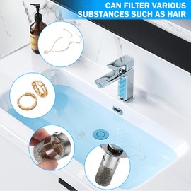 2 Pieces Sink Plug, Drain Strainer for 34-40 mm Drain Drain Plug with Strainer Drain Plug Sink with Hair Strainer Plug Sink Bath Plug for Countertop Sink