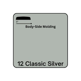 1" x 24' Colored Squared Body Side Molding and Trim for Cars, Trucks, and SUVS (Classic Silver)